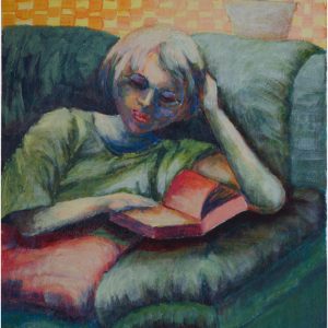 Young Woman Reading (Primary Colors)