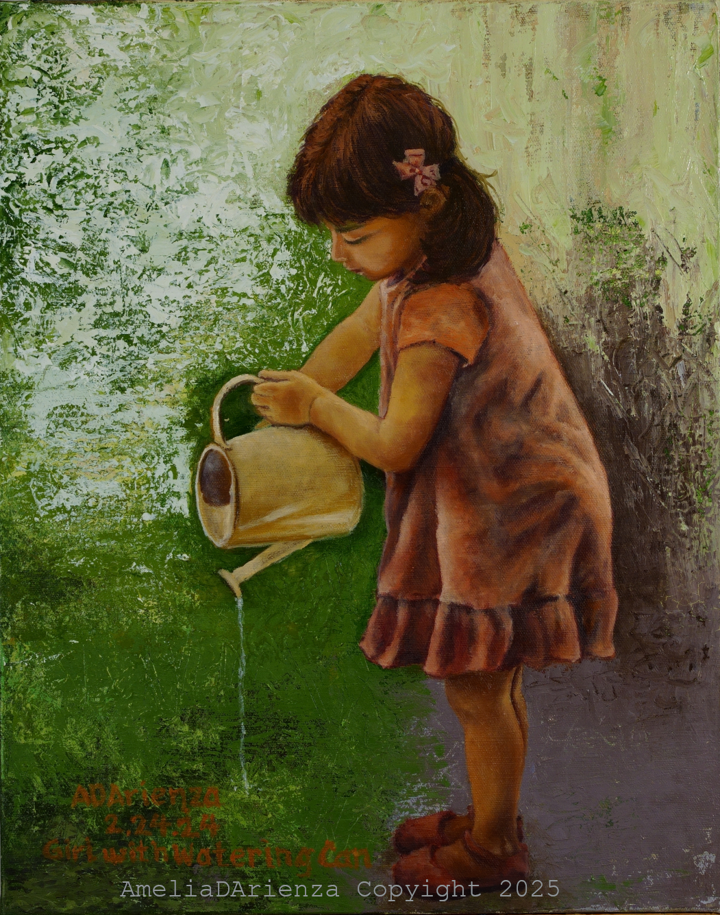 Girl with a watering can